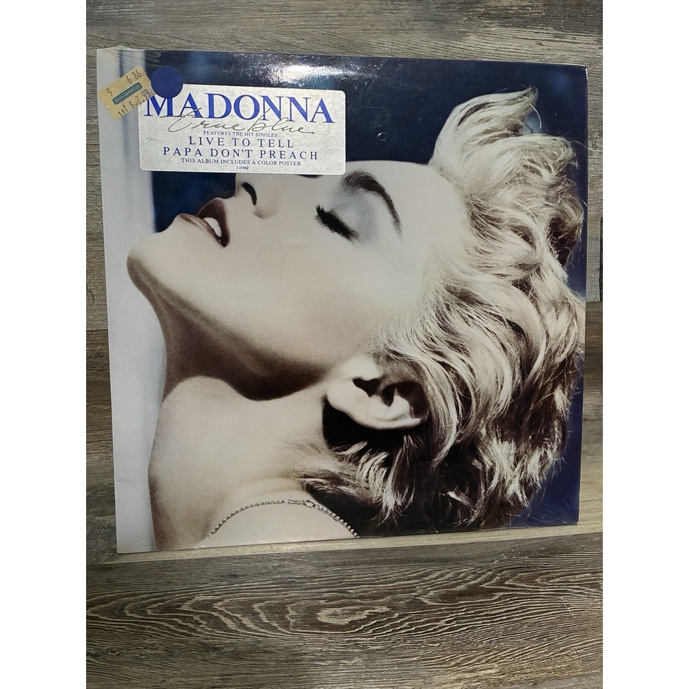 Madonna – True Blue LP Sire 92-54421 – Original Shrink Wrap Sticker Clean!